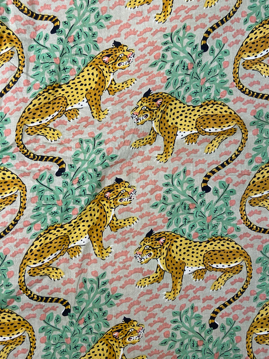 Cheetah Grey Print Cotton Cloth - Nakhrro