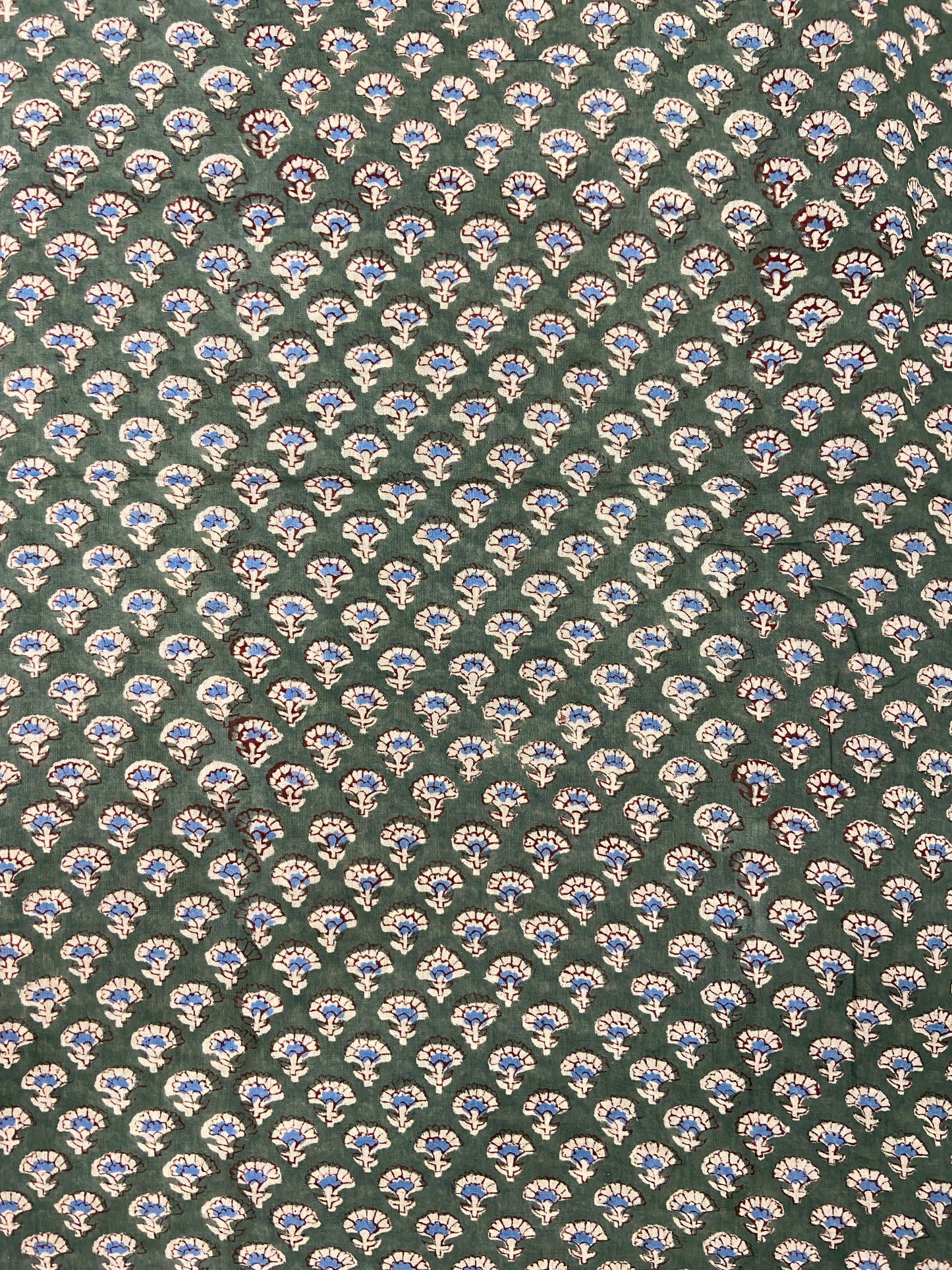 Green Minimal Hand Block Printed Mulmul Cotton Cloth - Nakhrro