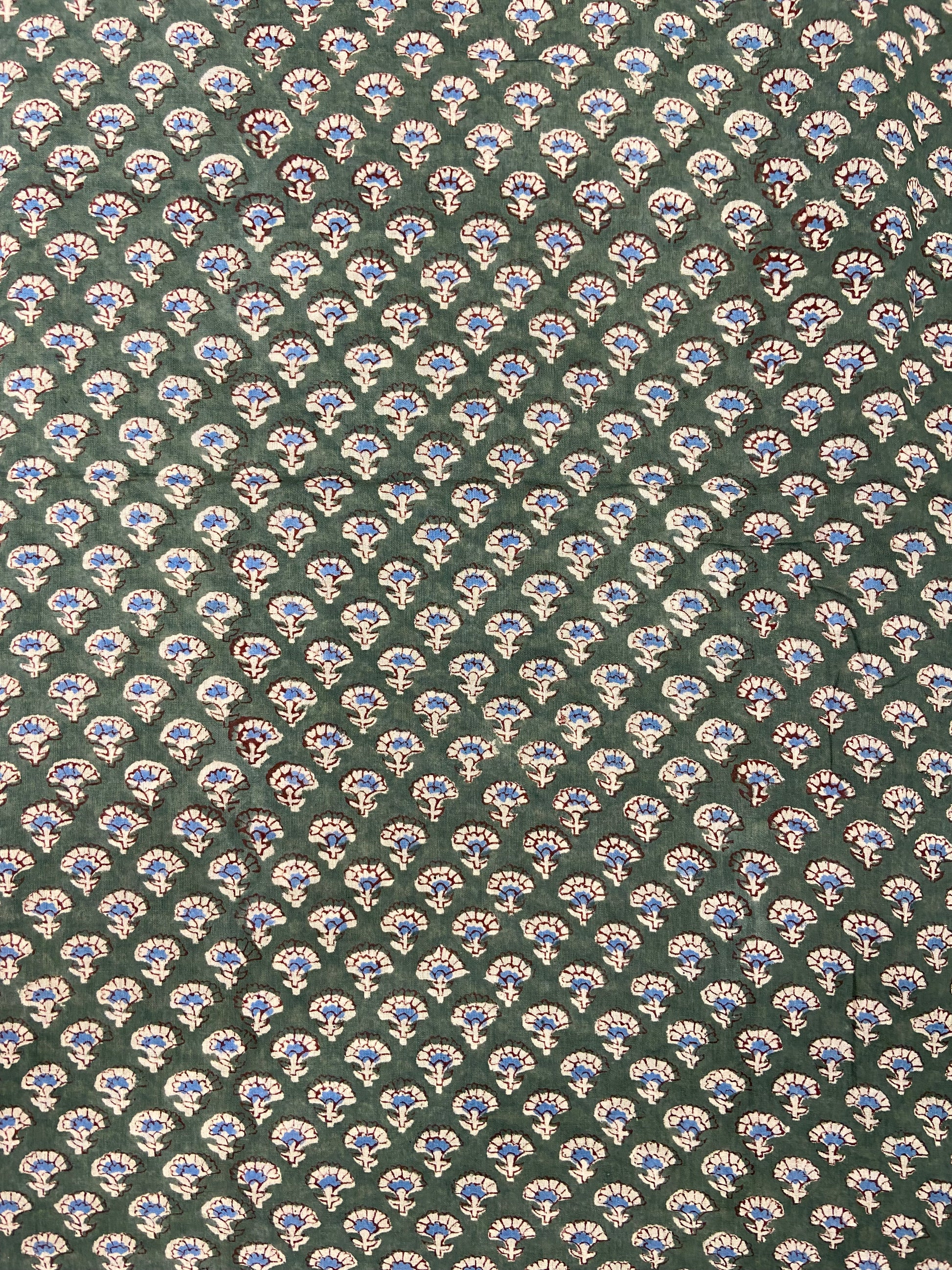 Green Minimal Hand Block Printed Mulmul Cotton Cloth - Nakhrro