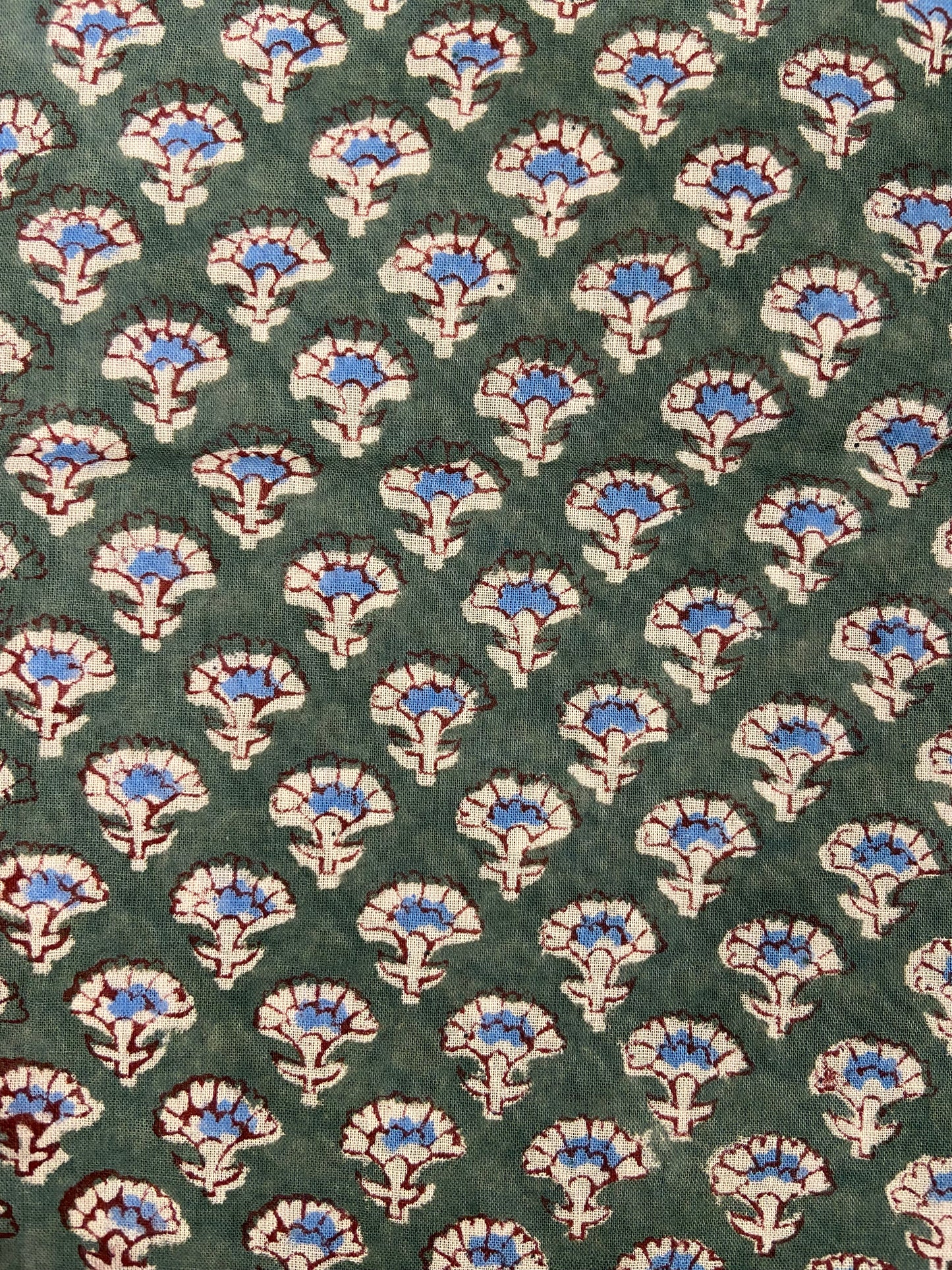 Green Minimal Hand Block Printed Mulmul Cotton Cloth - Nakhrro