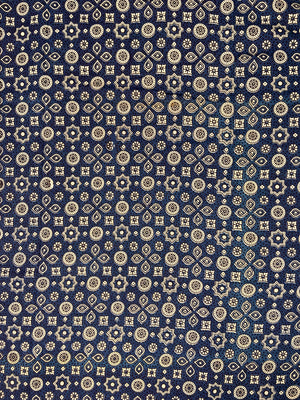 Blue Ajrakh Hand Block Printed Mulmul Cotton Cloth - Nakhrro