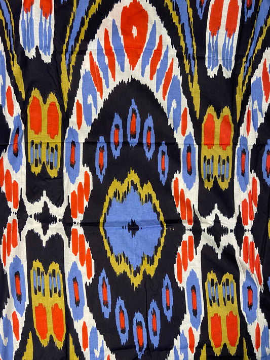 Black Ikat Print Cotton Cloth - Nakhrro
