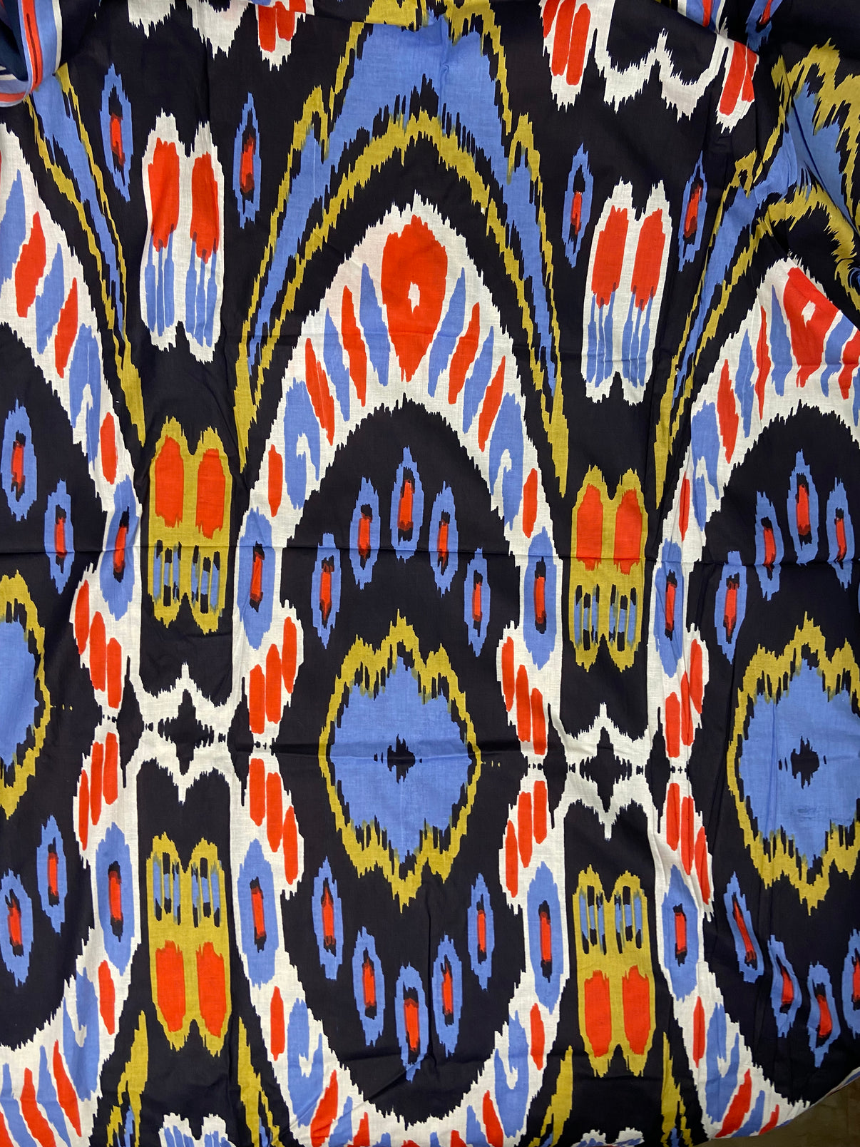 Black Ikat Print Cotton Cloth - Nakhrro