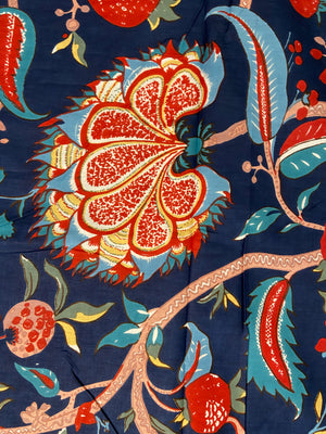Blue Floral Print Cotton Cloth - Nakhrro