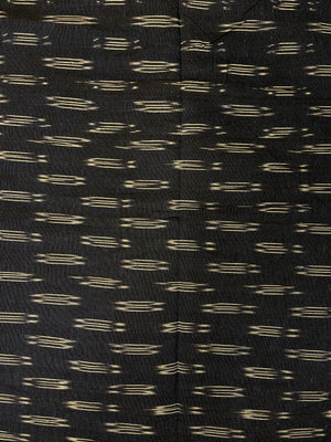 Black White Motif Hand Weaved  Pochampally Ikat Cotton Fabric - Nakhrro