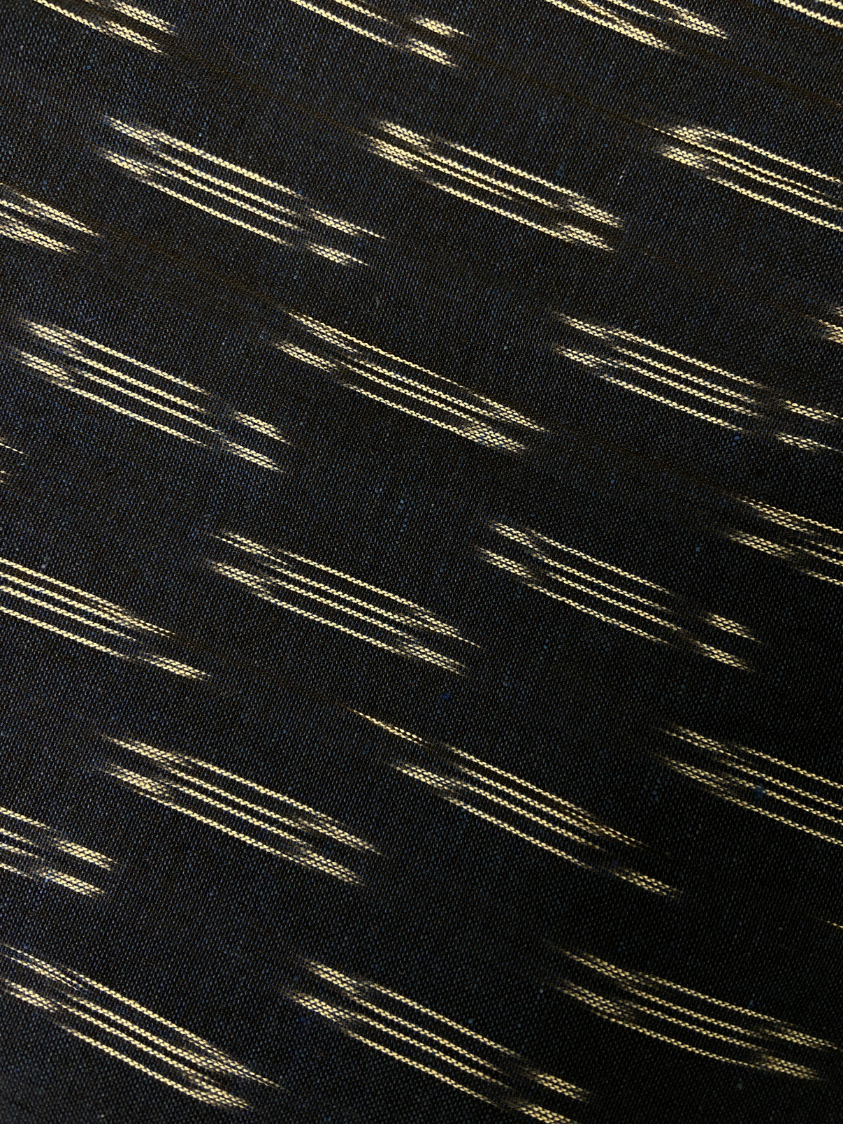 Black White Motif Hand Weaved  Pochampally Ikat Cotton Fabric - Nakhrro