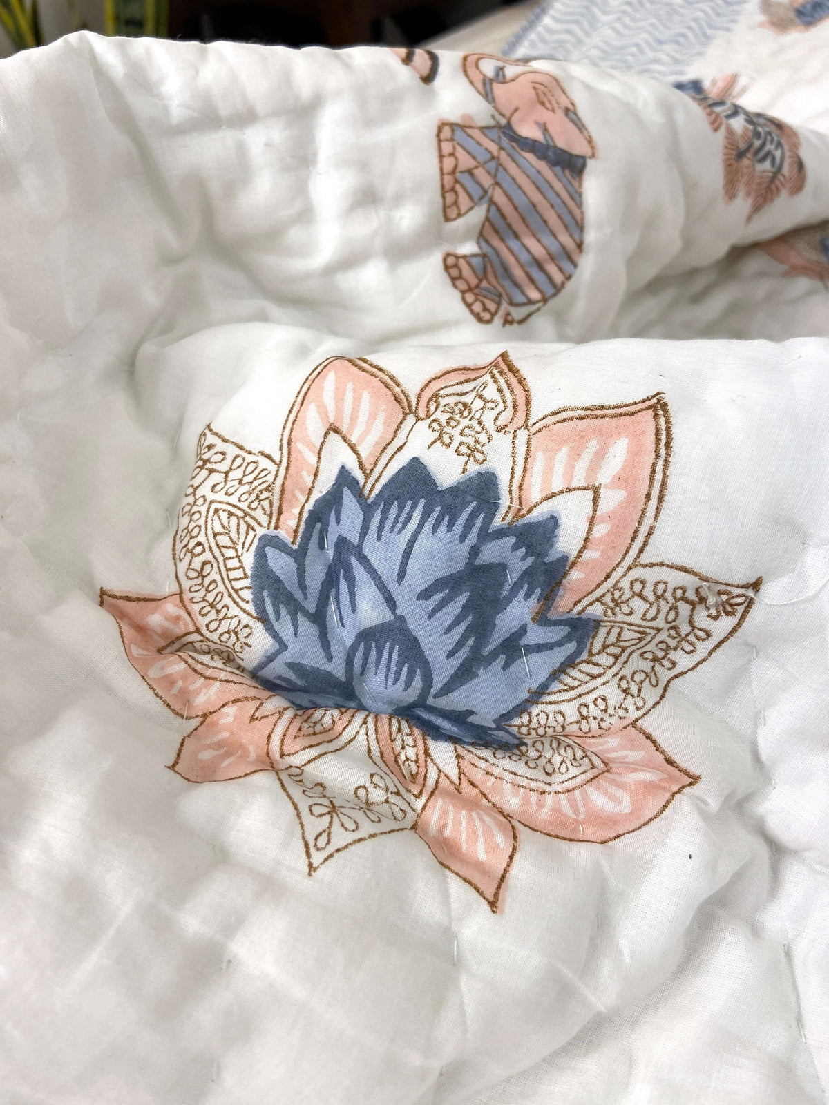 Gaj Pastel Shades Organic Mul Cotton Single Bed Quilt - Nakhrro