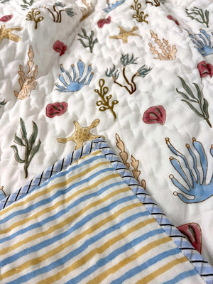 Star Fish Hand Block Baby Quilt - Nakhrro