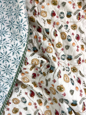 Kids Mul Cotton Reversible Single Bed Quilt - Nakhrro