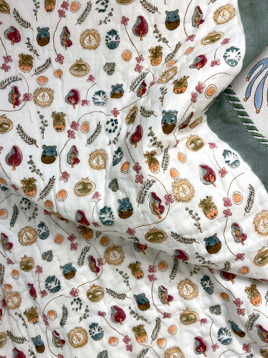 Kids Mul Cotton Reversible Single Bed Quilt - Nakhrro