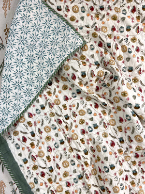 Kids Mul Cotton Reversible Single Bed Quilt - Nakhrro