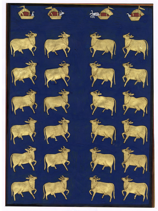 Indigo Gopashtami Pichwai - Nakhrro