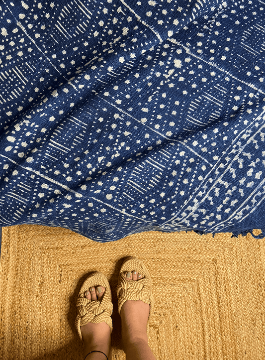 Indigo Starry Mud Throw - Nakhrro