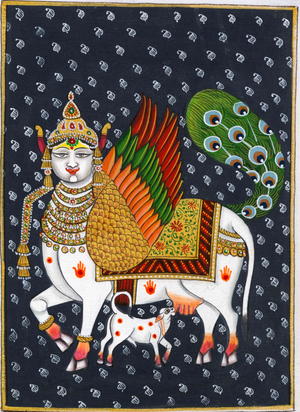 Contemporary Kamdhenu Of Pichwai - Nakhrro