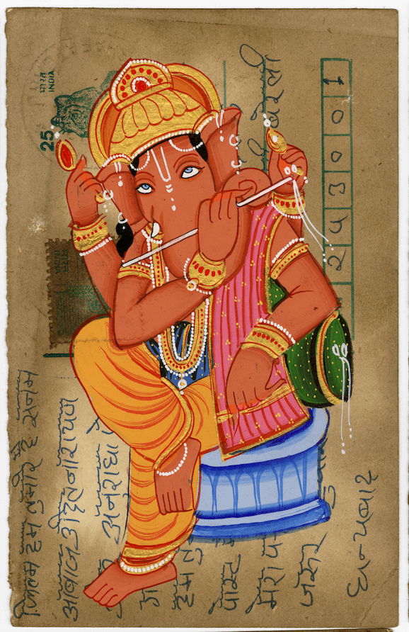 Krsna Roop Flute Ganesha Postcard - Nakhrro