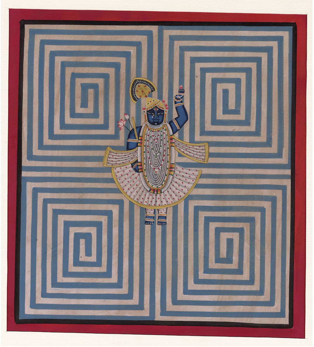 Blue Contemporary Geometric Pichwai - Nakhrro