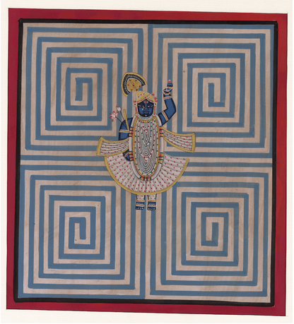 Blue Contemporary Geometric Pichwai - Nakhrro