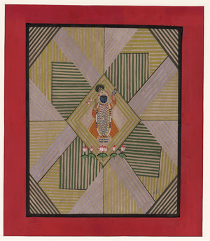 Shrinathji in Green Angular Geometry — artwork reference for hand-painted original