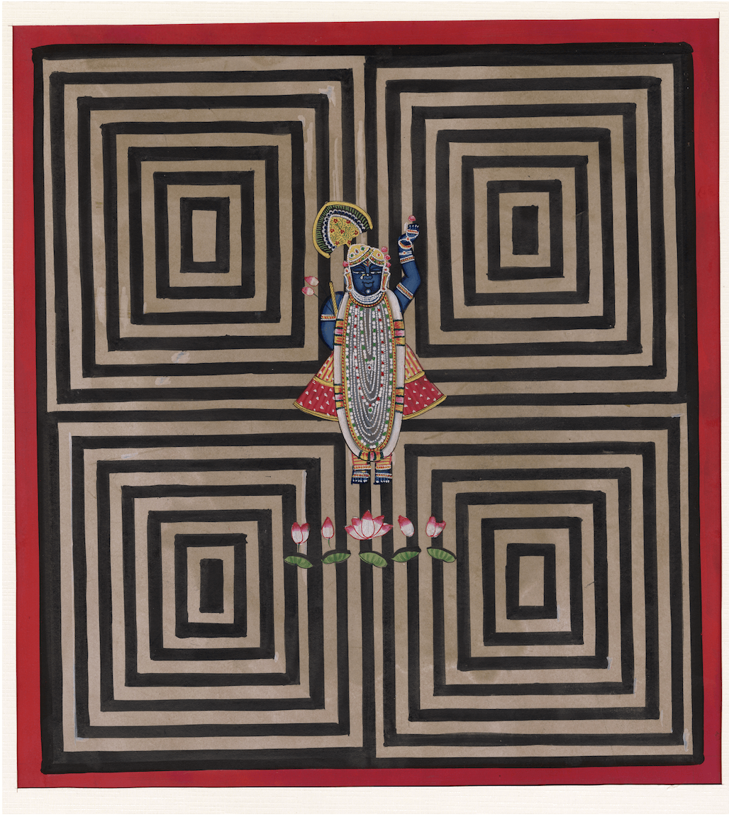Contemporary Black Geometric Pichwai - Nakhrro