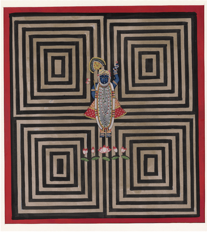 Contemporary Black Geometric Pichwai - Nakhrro