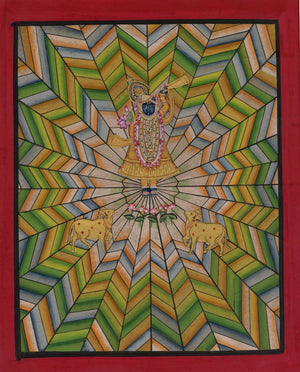 Shrinathji in Green Chevron Starburst — artwork reference for hand-painted original