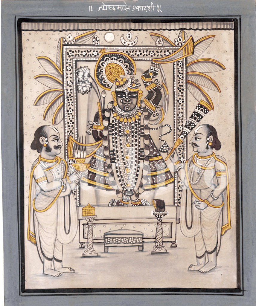 Black & White Jyeshtha Ekadashi Pichwai - Nakhrro