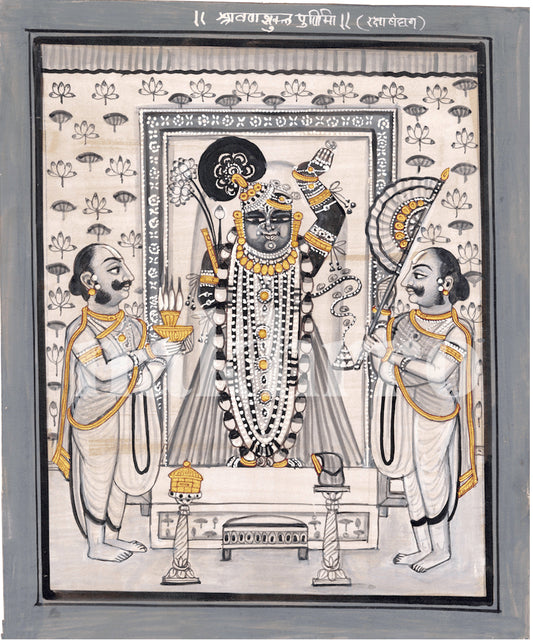 Black & White Rakshabandhan Poornima Pichwai
