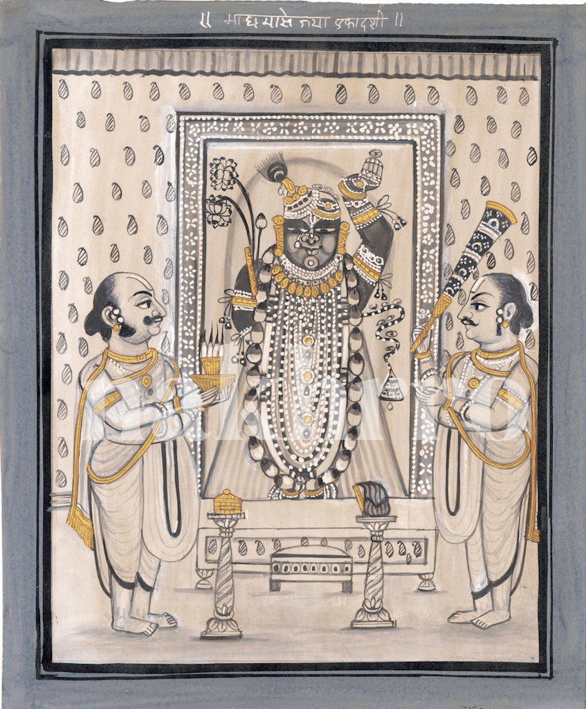 Black & White Ekadashi Pichwai - Nakhrro