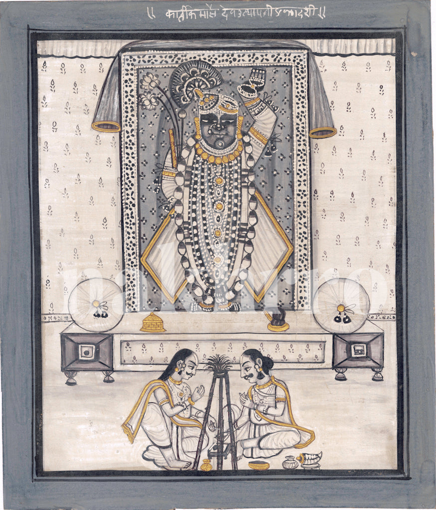 Black & White Kartik Maas Devuthni Ekadashi Pichwai - Nakhrro