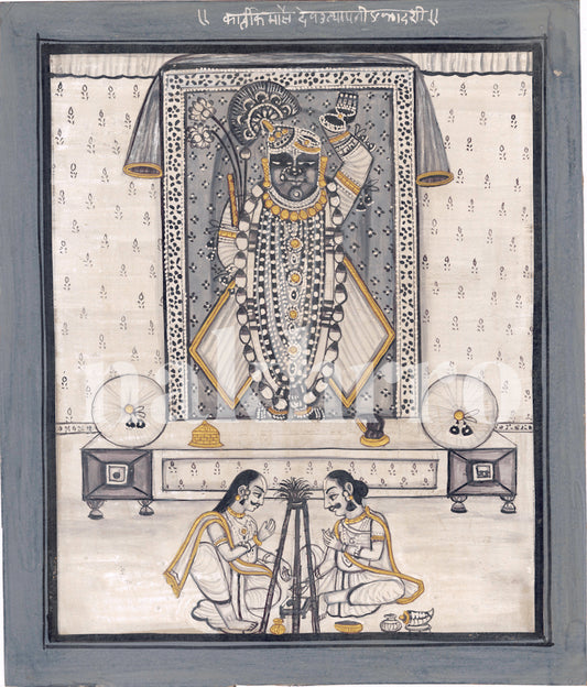 Black & White Kartik Maas Devuthni Ekadashi Pichwai