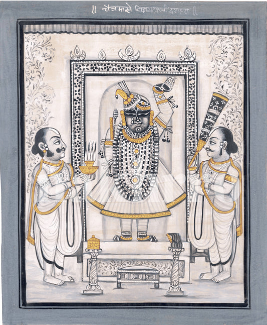 Black & White Vijaydashmi Dusshera Pichwai