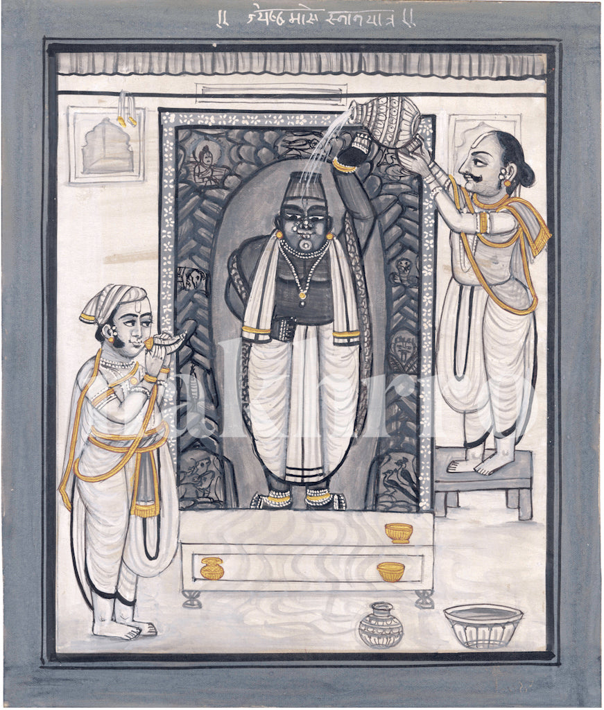 Black & White Jyeshtha Snaan Pichwai - Nakhrro