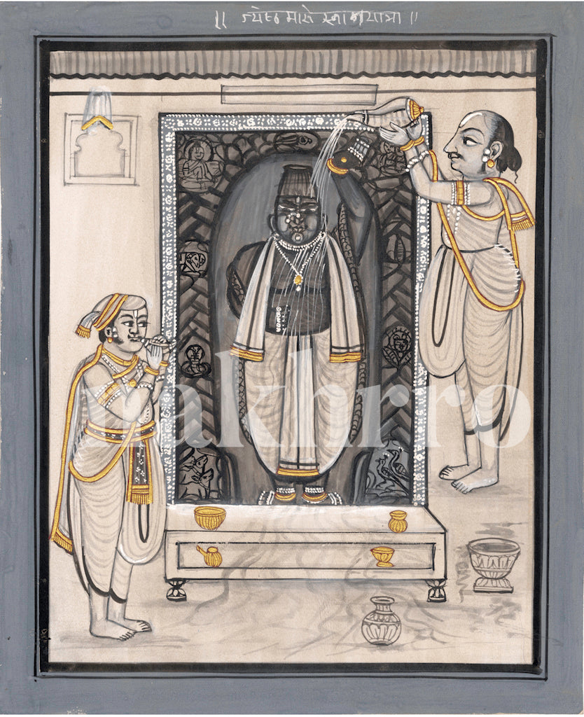 Black & White Jyeshtha Maas Yatra Pichwai - Nakhrro