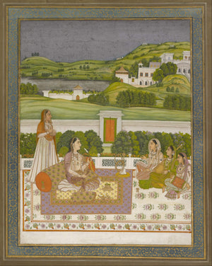 Royal Woman in Garden with Musicians - Nakhrro