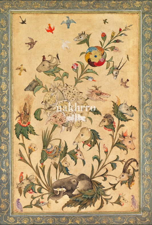 A Garden of Birds and Animals — complete artwork with Nakhrro watermark