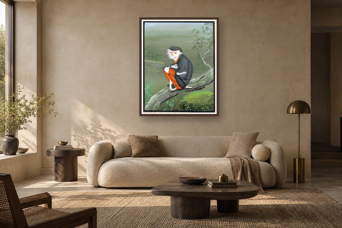 Baby Monkey's Safe Haven styled in a premium living room