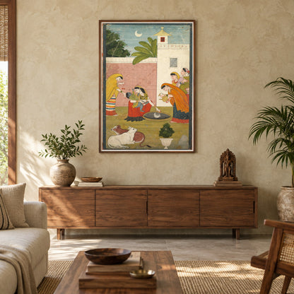 Bal Krishna Reaches for the Moon museum-grade art print in a living room