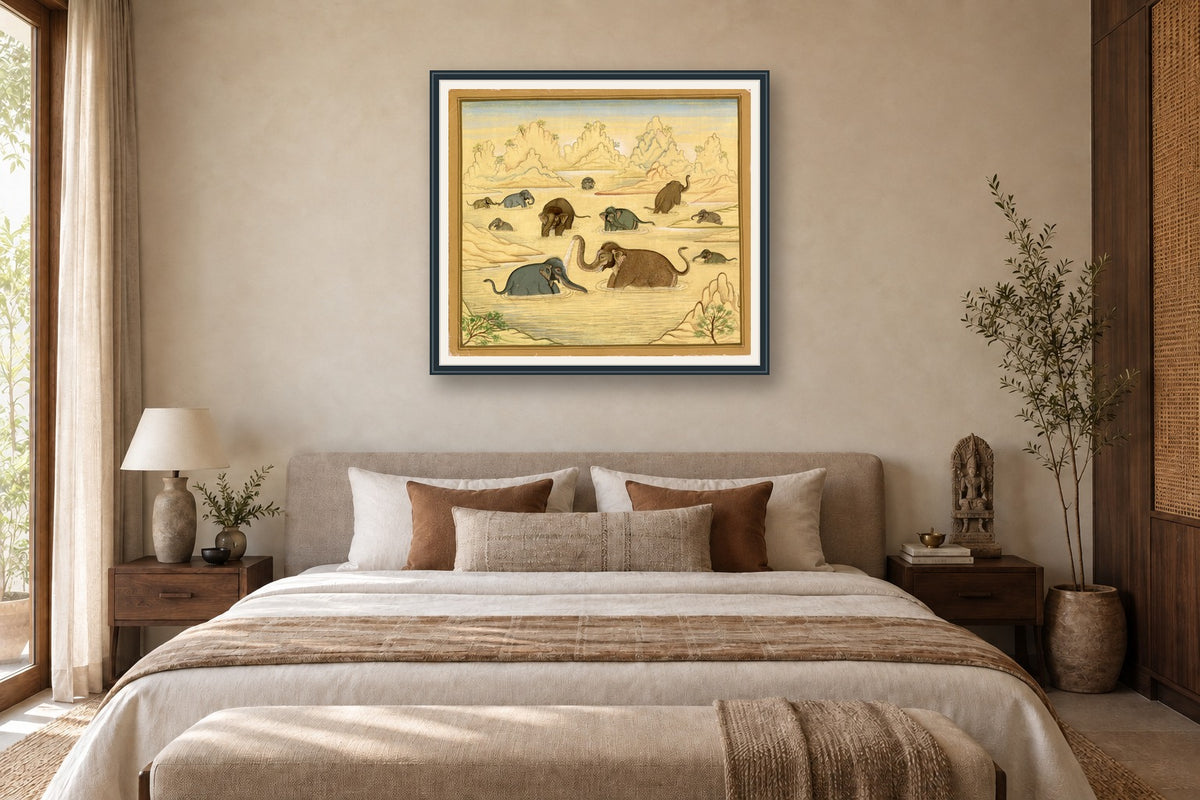 Bath Of Elephants styled in a premium bedroom