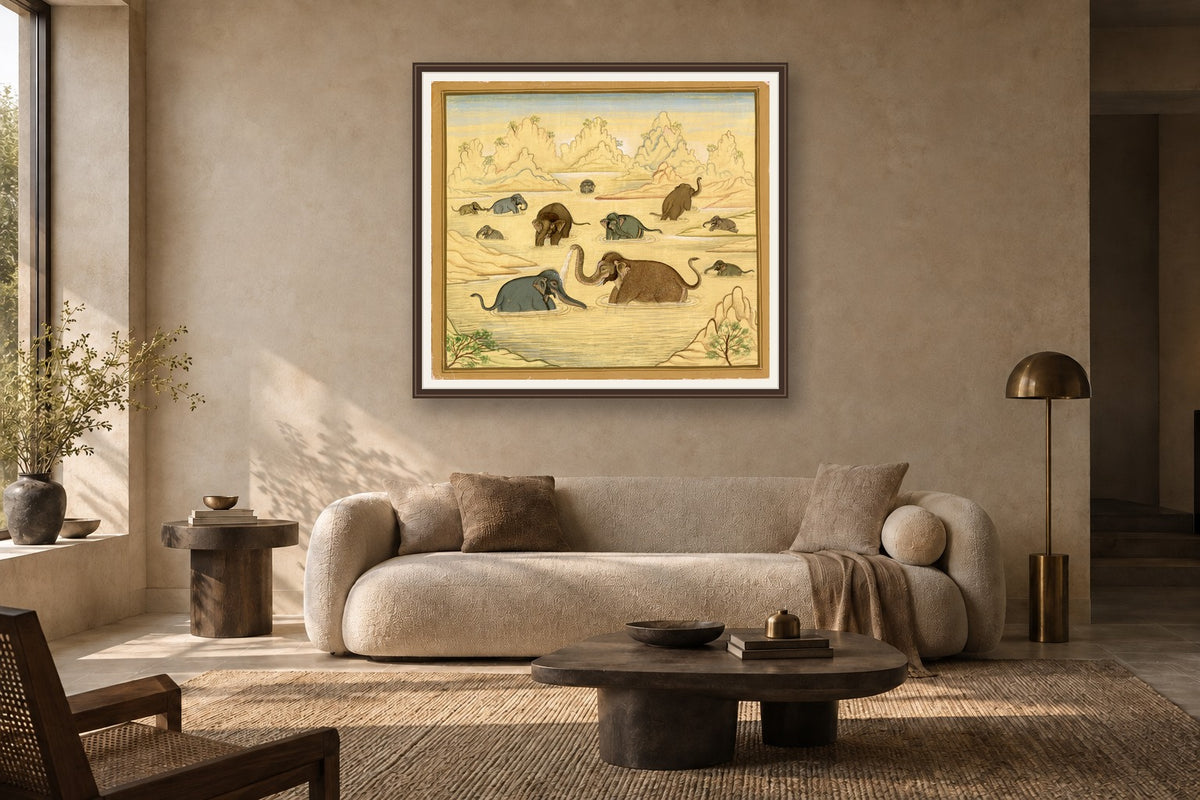 Bath Of Elephants styled in a premium living room
