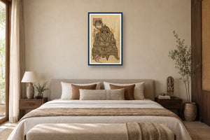 Beige MahaGanesha Postcard styled in a premium bedroom