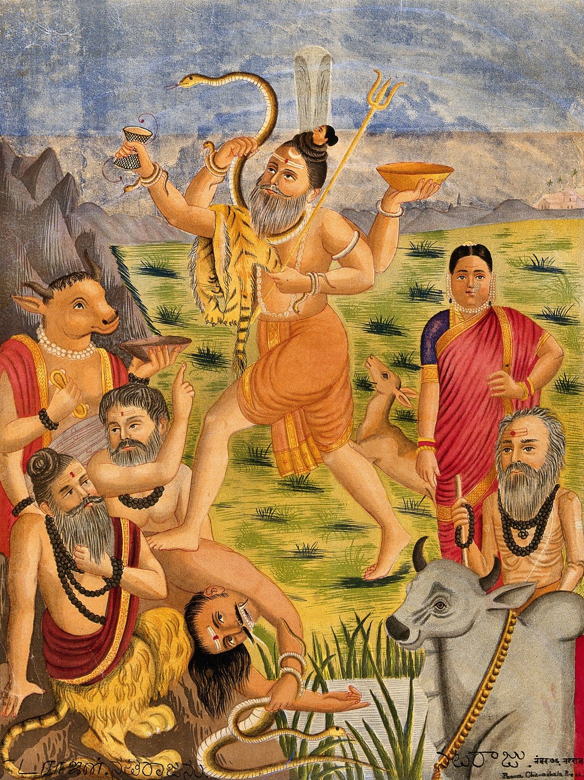 Bhikshatana Shiva in the Darukavana episode, printed by Poona Chitrashala Press
