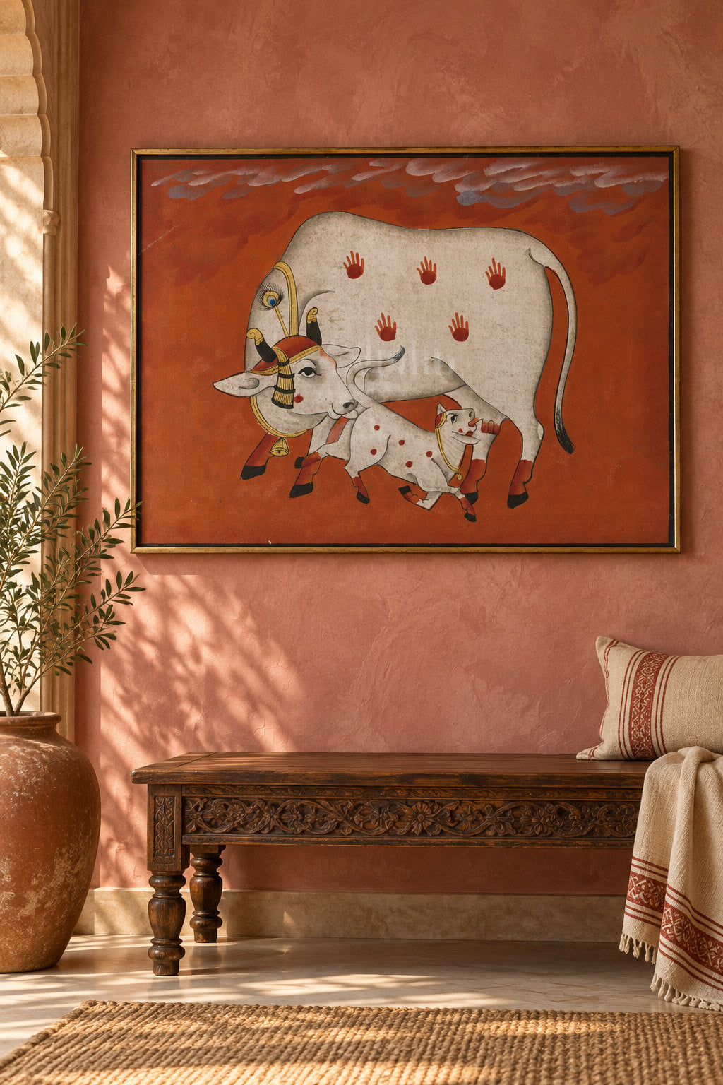 Cow and Calf on Terracotta — room view 1