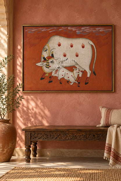 Cow and Calf on Terracotta — room view 1