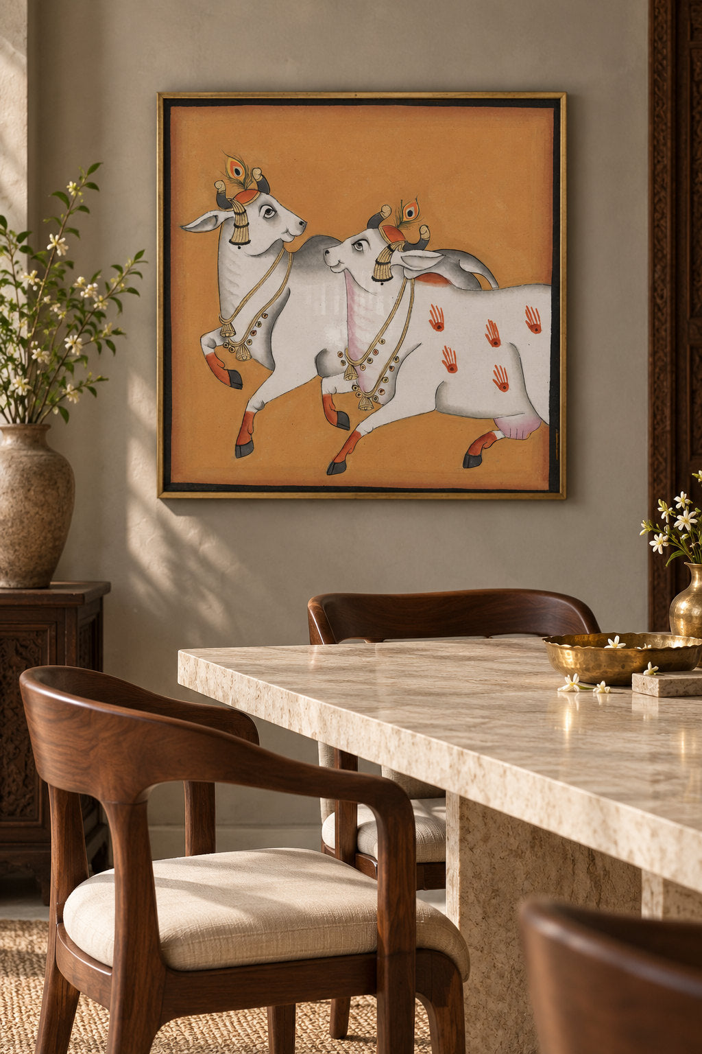 Dancing Cows on Ochre — room view 1