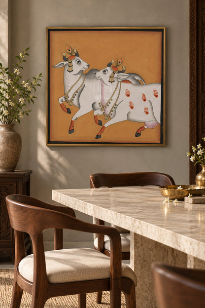 Dancing Cows on Ochre — room view 1