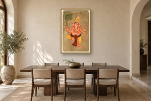 Dancing Pose Of Ganesha Postcard styled in a premium dining room