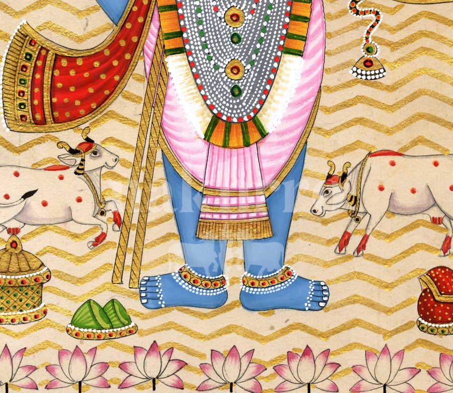 gold chevron shrinathji detail 2 | Nakhrro museum-grade archival print