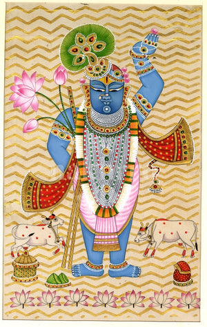 gold chevron shrinathji full | Nakhrro museum-grade archival print