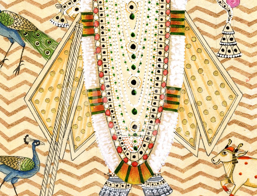 ivory gold shrinathji detail 2 | Nakhrro museum-grade archival print
