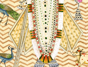 ivory gold shrinathji detail 2 | Nakhrro museum-grade archival print